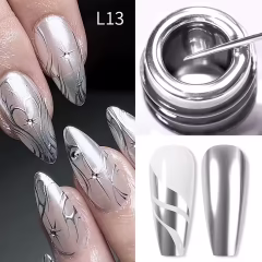 Gri Renkli İnce Fırçalı Metalik Çizim Jeli 10 ml
