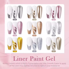 Gümüş Renkli İnce Fırçalı Metalik Çizim Jeli 10 ml