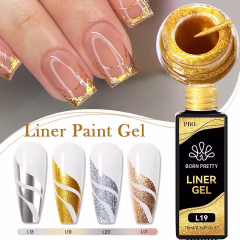 Gold Renkli İnce Fırçalı Metalik Çizim Jeli 10 ml