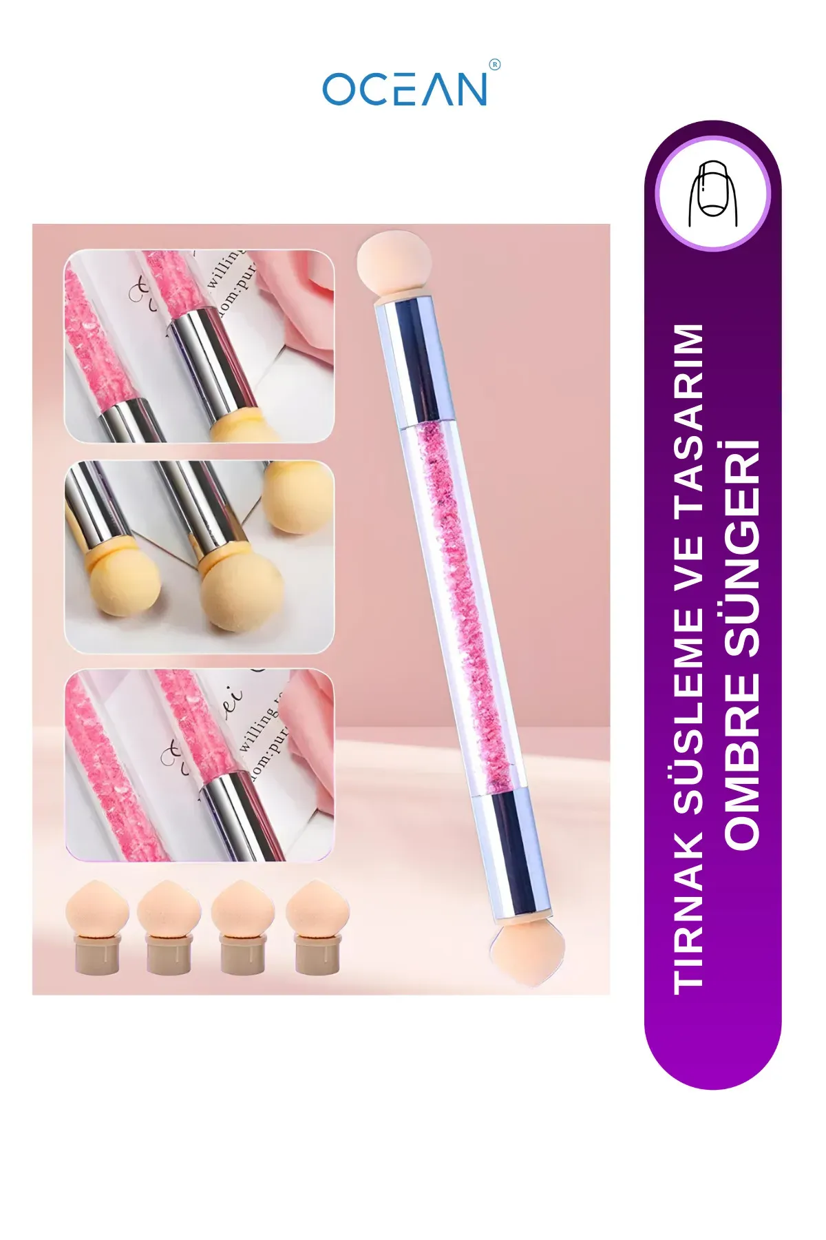 Ombre Tırnak Süsleme Kalem Seti 4 Yedek Aparat