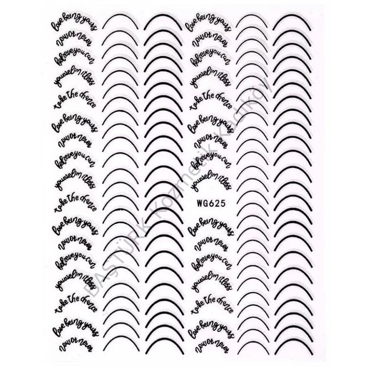 ADANİL SİYAH OVAL FRENCH STICKER WG625