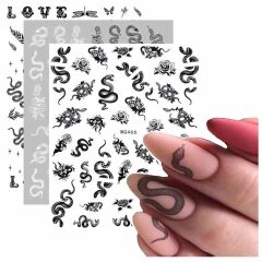 ADANİL YILAN VE GÜL DESENLİ STICKER WG466