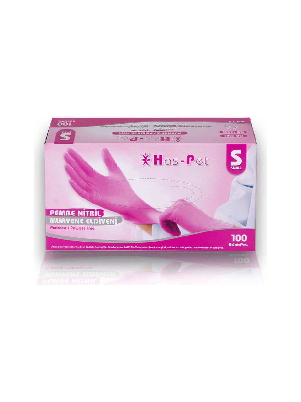 Pembe Nitril Eldiven Small 100'lü