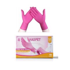 Pembe Nitril Eldiven Medium 100'lü