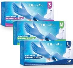 Mavi Nitril Eldiven Small 100'lü