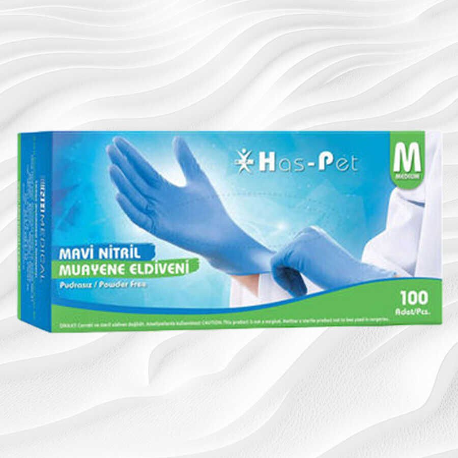 Mavi Nitril Eldiven Medium 100'lü
