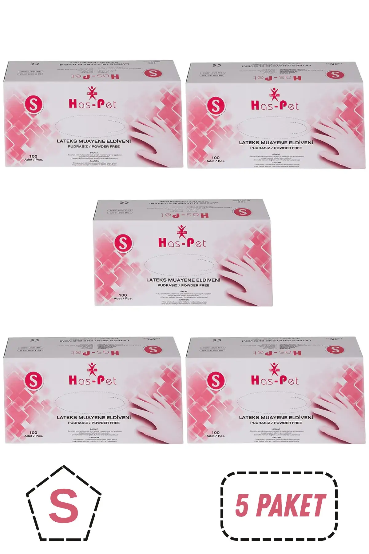 Beyaz Lateks Eldiven Small 100'lü