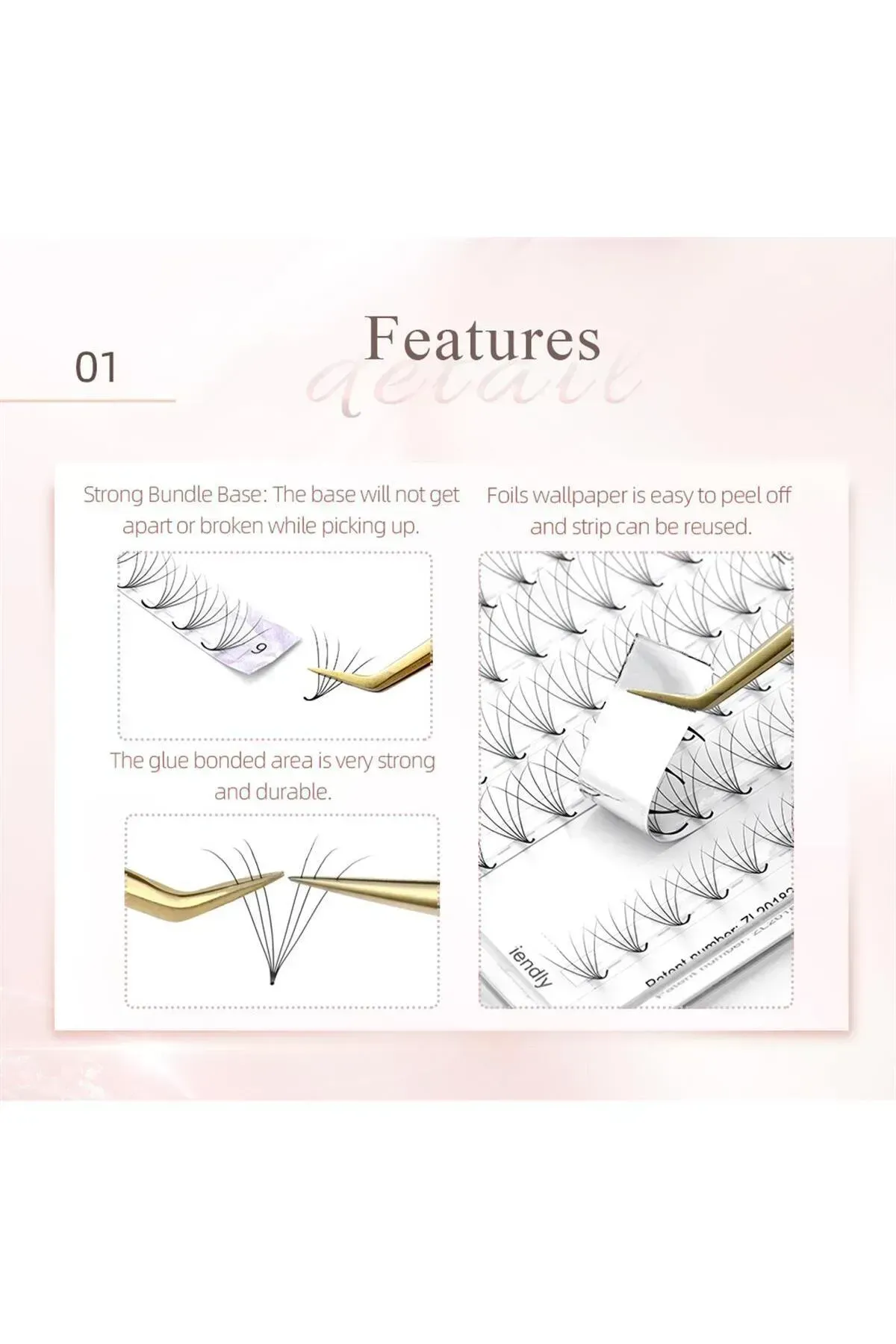 5D Hazır Volüme İpek Kirpik 0.07 Kalınlık D Kıvrım 9-15 mm Mix Paket