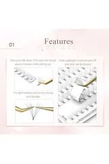 5D Hazır Volüme İpek Kirpik 0.07 Kalınlık D Kıvrım 9-15 mm Mix Paket