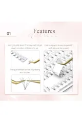 5D Hazır Volüme İpek Kirpik 0.07 Kalınlık C Kıvrım 9-15 mm Mix Paket