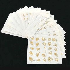 Adanil 30'lu Sticker Set Altın ve Gümüş Renk Nokta Çizgi Desen Nail Art Sticker Set