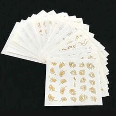 Adanil 30'lu Sticker Set Altın ve Gümüş Renk Nokta Çizgi Desen Nail Art Sticker Set