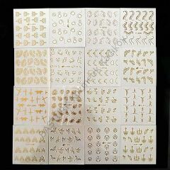 Adanil 30'lu Sticker Set Altın ve Gümüş Renk Nokta Çizgi Desen Nail Art Sticker Set