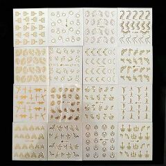 Adanil 30'lu Sticker Set Altın ve Gümüş Renk Nokta Çizgi Desen Nail Art Sticker Set