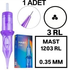 MAST PRO KALICI MAKYAJ VE DÖVME KARTUŞ İĞNE 1 ADET 1203RL 0.35 KALINLIK ROUND LINER
