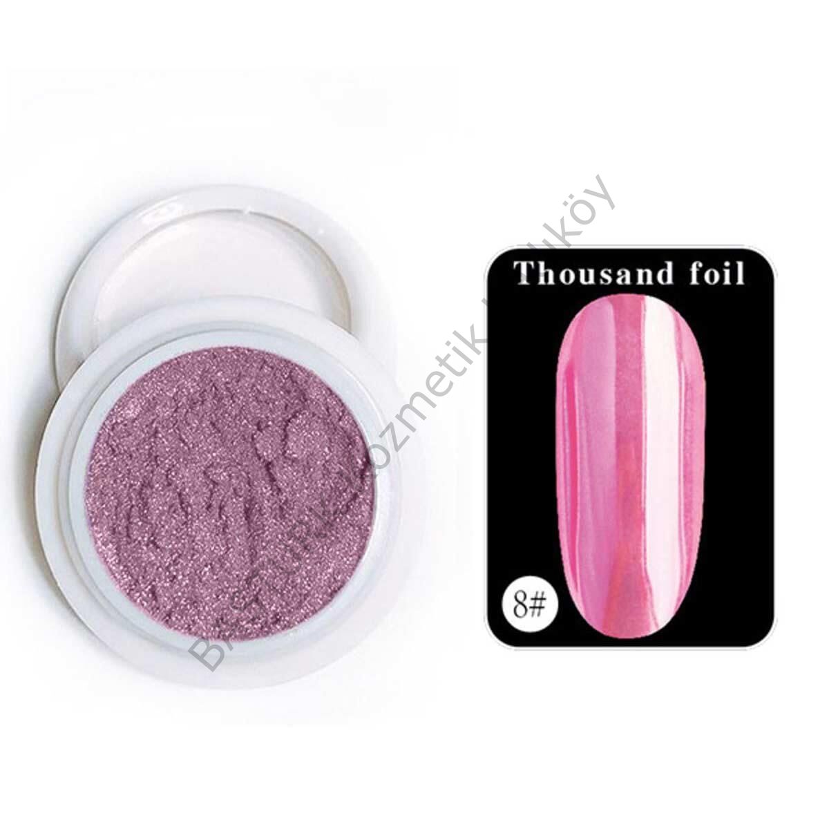 Tırnak Glitter Ayna Tozu Krom Glitter Manikür Tırnak Tozu Açık Pembe Renk Aplikatörlü