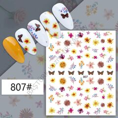 Adanil Çiçek Bitki Kelebek Sticker J0-807