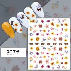 AVyu Çiçek Bitki Kelebek Sticker J0-807