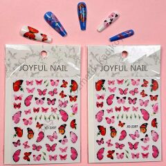 Adanil Pembe Kırmızı Kelebek Sticker J0-2207