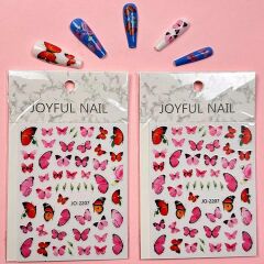 Adanil Pembe Kırmızı Kelebek Sticker J0-2207