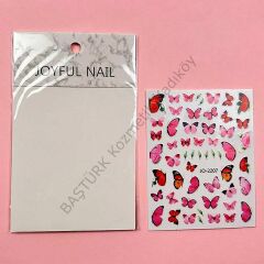 Adanil Pembe Kırmızı Kelebek Sticker J0-2207