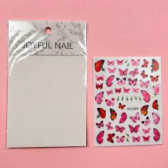Adanil Pembe Kırmızı Kelebek Sticker J0-2207