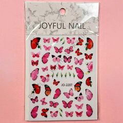 Adanil Pembe Kırmızı Kelebek Sticker J0-2207