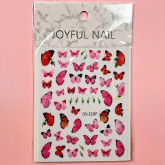 Adanil Pembe Kırmızı Kelebek Sticker J0-2207