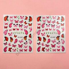 Adanil Pembe Kırmızı Kelebek Sticker J0-2207