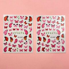 Adanil Pembe Kırmızı Kelebek Sticker J0-2207