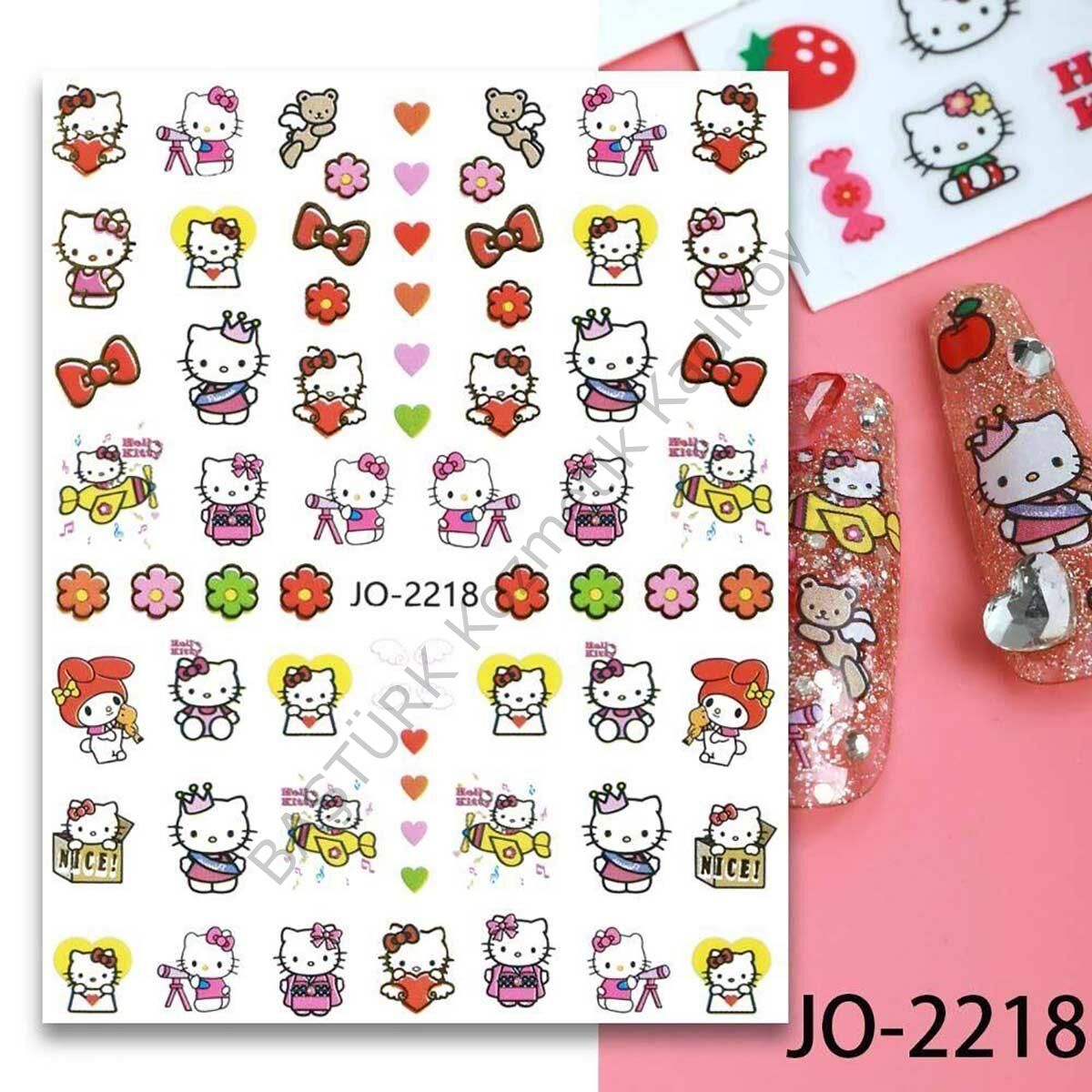 Adanil Çiçek Toka Kalp Hello Kitty Sticker J0-2218