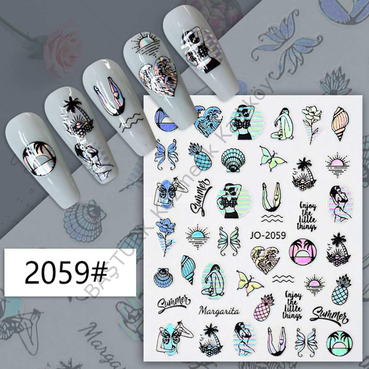 Adanil Hologramlı Yaz Deniz Kumsal Sticker J0-2059