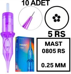 MAST PRO KALICI MAKYAJ VE DÖVME KARTUŞ İĞNE 10 ADET 0805RS 0.25 KALINLIK SHADER GÖLGELEME