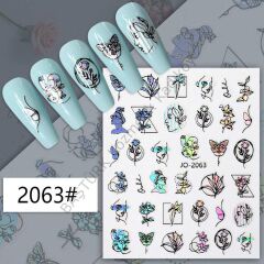 Adanil Hologramlı Çiçek Kadın Sticker J0-2063