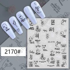 Adanil Kadın Yüz Silüet Yazılı Sticker J0-2170