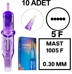 MAST PRO KALICI MAKYAJ VE DÖVME KARTUŞ İĞNE 10 ADET 1005F 0.30 KALINLIK FLAT DÜZ SIRALI