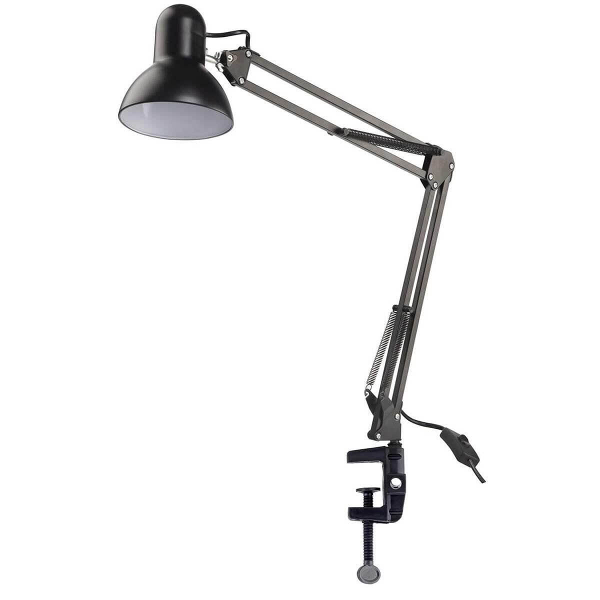 Mengeneli Masa Lambası Siyah Esnek Ayarlanabilir 360 Derece Dönebilen Güzellik Salonu Lambası