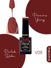 Adanil Misyul Vitröz Cam Saydam Kırmızı Kalıcı Oje V08