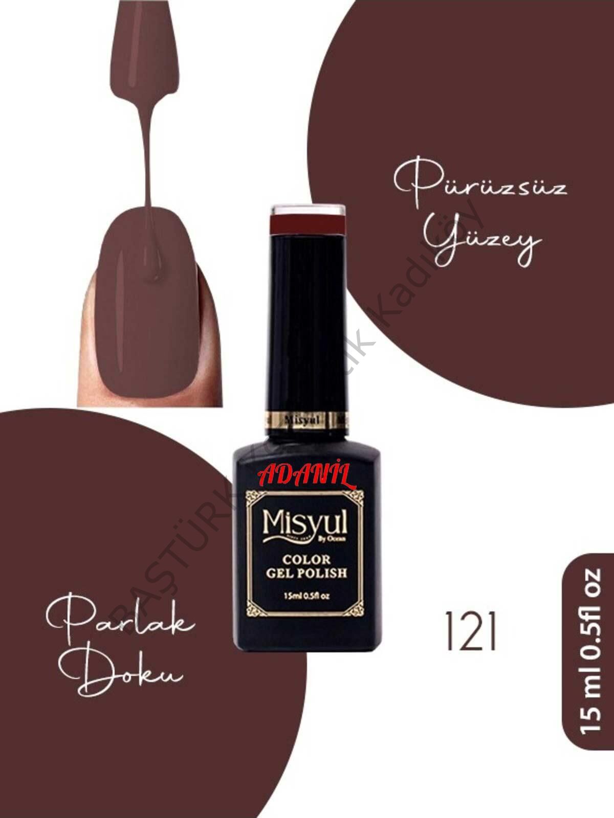 Adanil 15 ml Misyul Profesyonel Siyaha Çalan Kırmızı Kalıcı Oje Mis-121