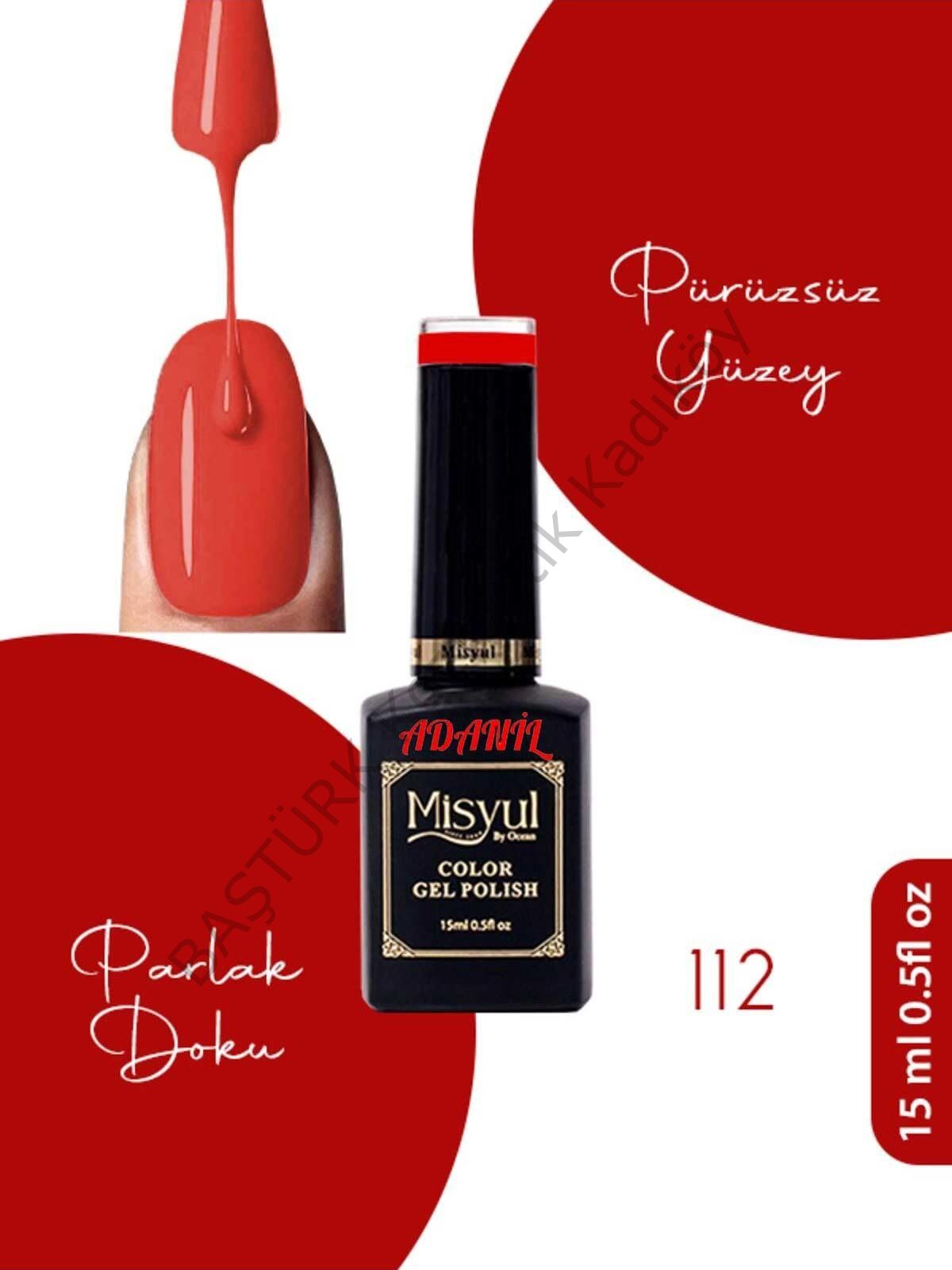 Adanil 15 ml Misyul Profesyonel Koyu Kırmızı Kalıcı Oje Mis-112
