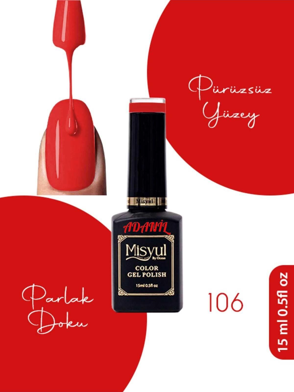 Adanil 15 ml Misyul Profesyonel Bayrak Kırmızısı Kalıcı Oje Mis-106
