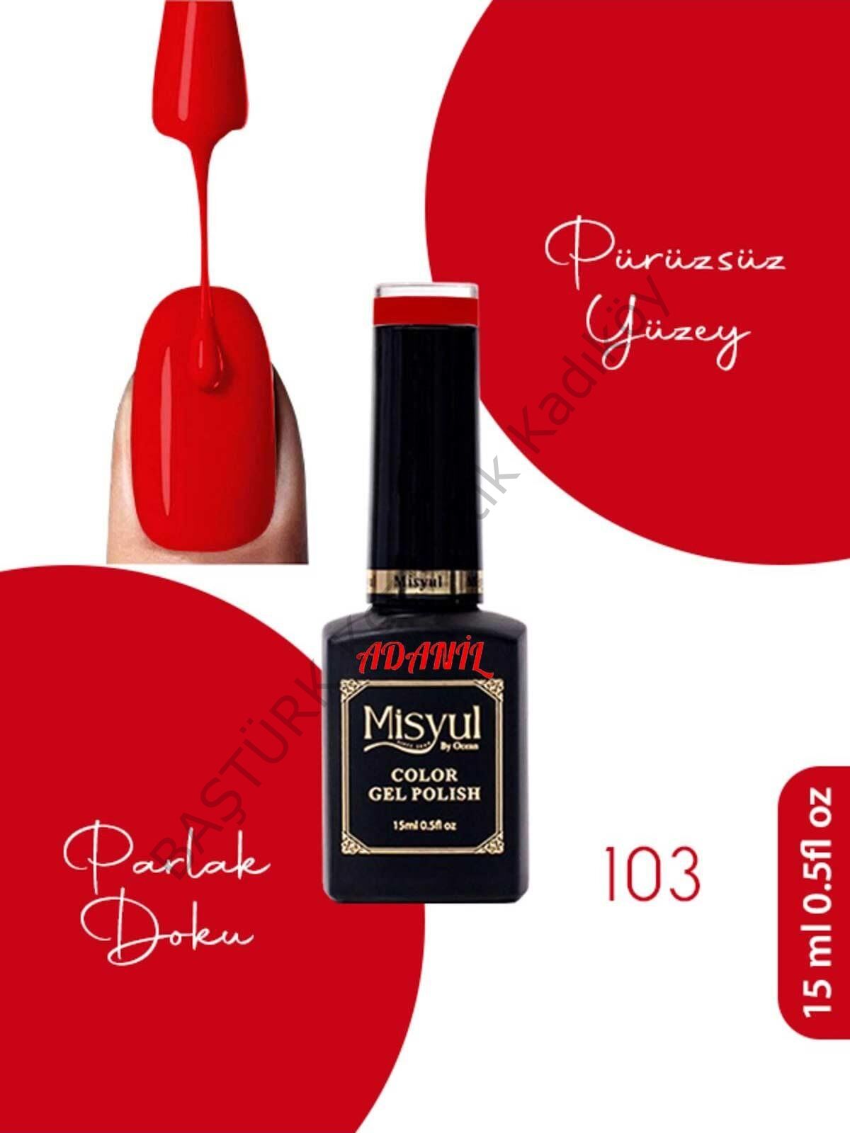 Adanil 15 ml Misyul Profesyonel Kırmızı Kalıcı Oje Mis-103
