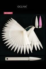 Kemik Rengi Kalıcı Oje Renk Kartelası - Oje Rengi Sergileme Anahtarlık Kartela