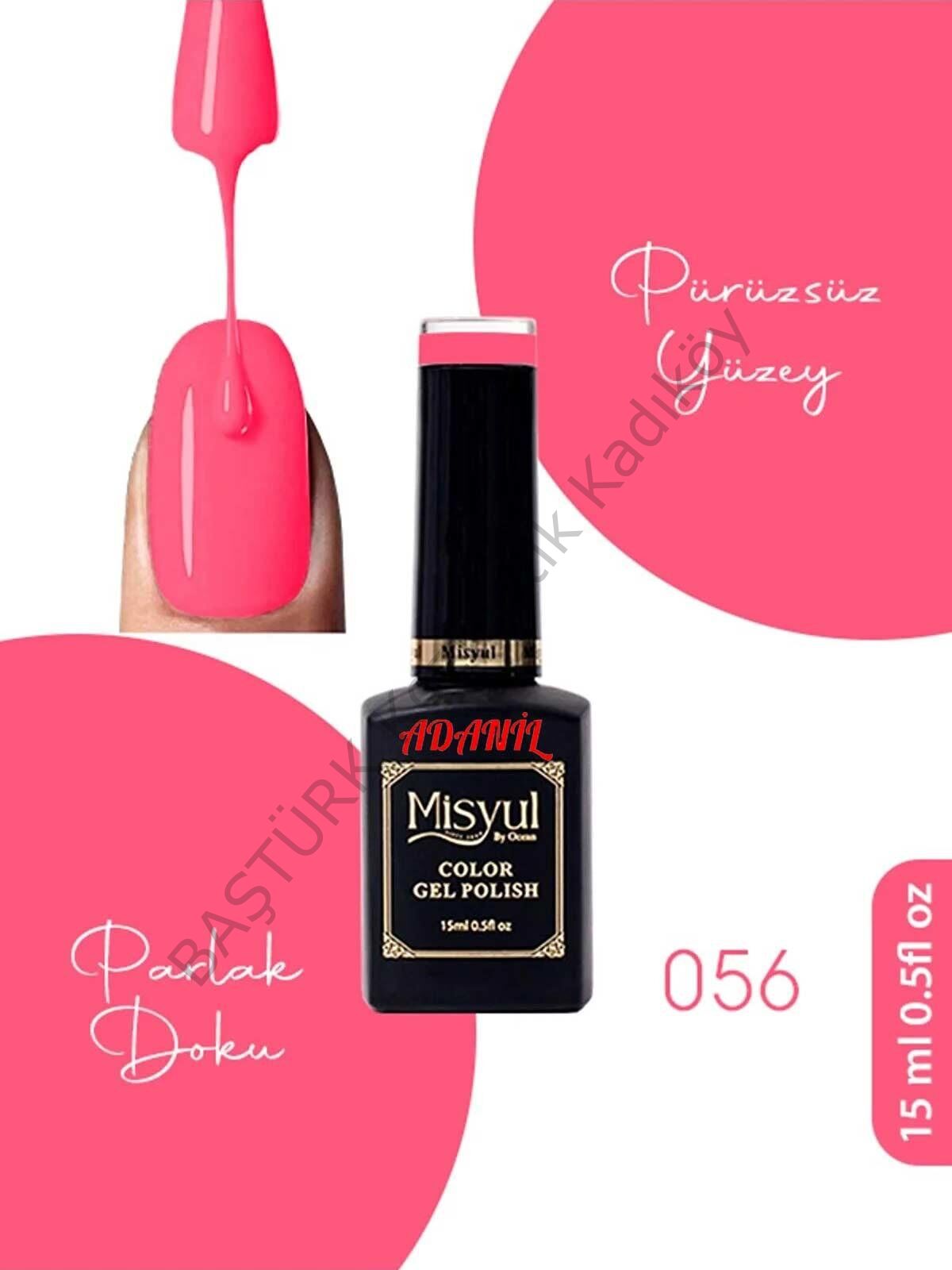 Adanil 15 ml Misyul Profesyonel Şeker Pembe Kalıcı Oje Mis-056