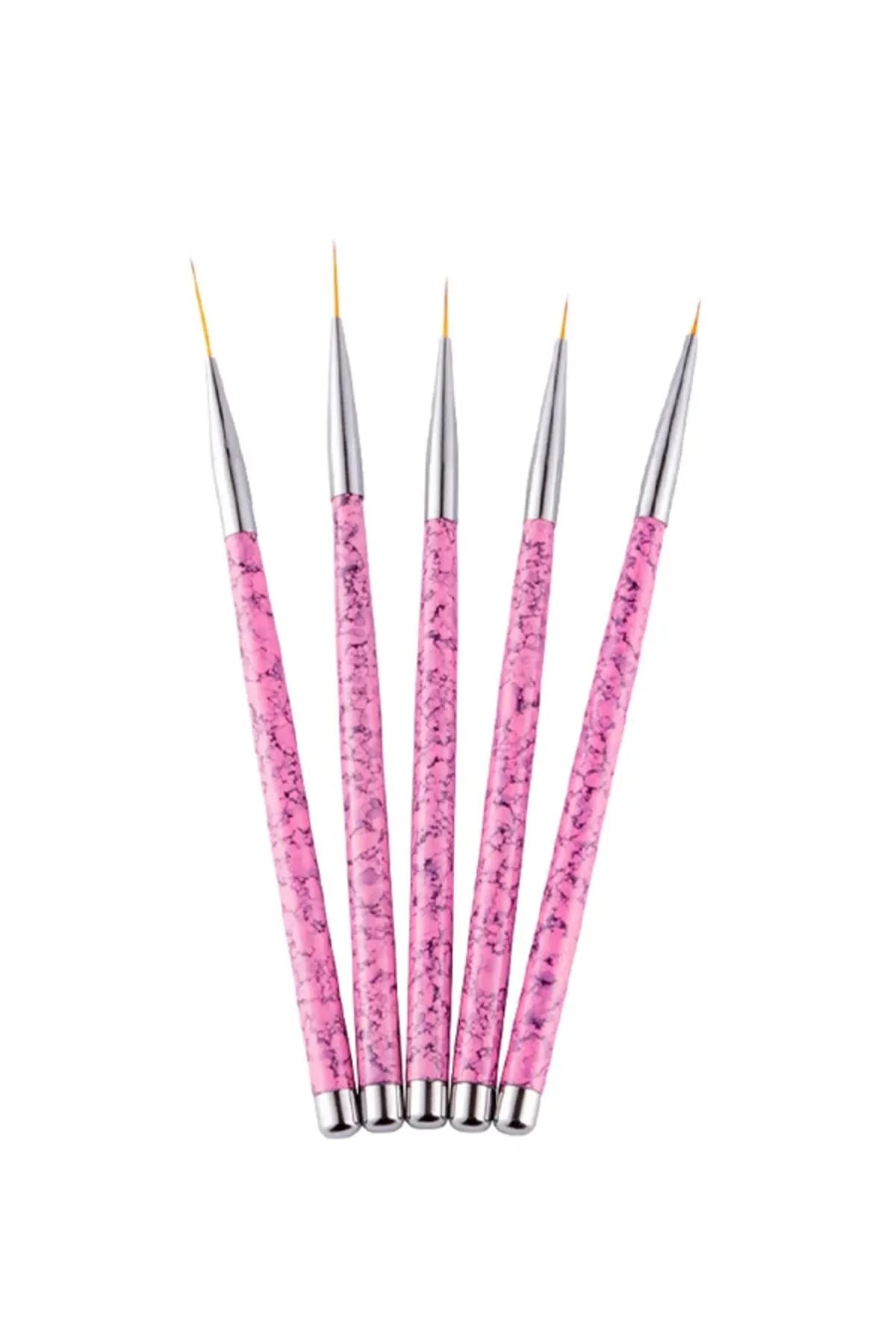 5'li Nail Art Fırça Seti - 0 Numara Çizim Fırçaları