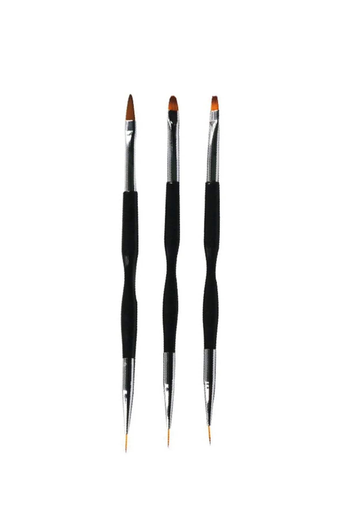 Nail Art Çizim ve Jel Fırçası - 3'lü Tırnak Çizim Fırçası