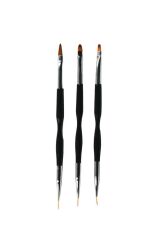 Nail Art Çizim ve Jel Fırçası - 3'lü Tırnak Çizim Fırçası