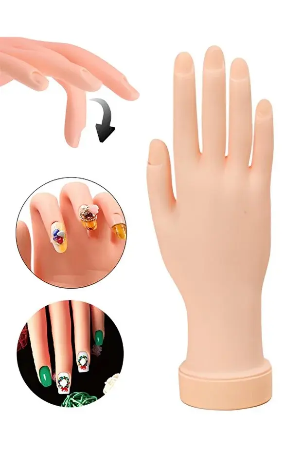 Protez Tırnak ve Kalıcı Oje Eğitim El Mankeni - Sağ El