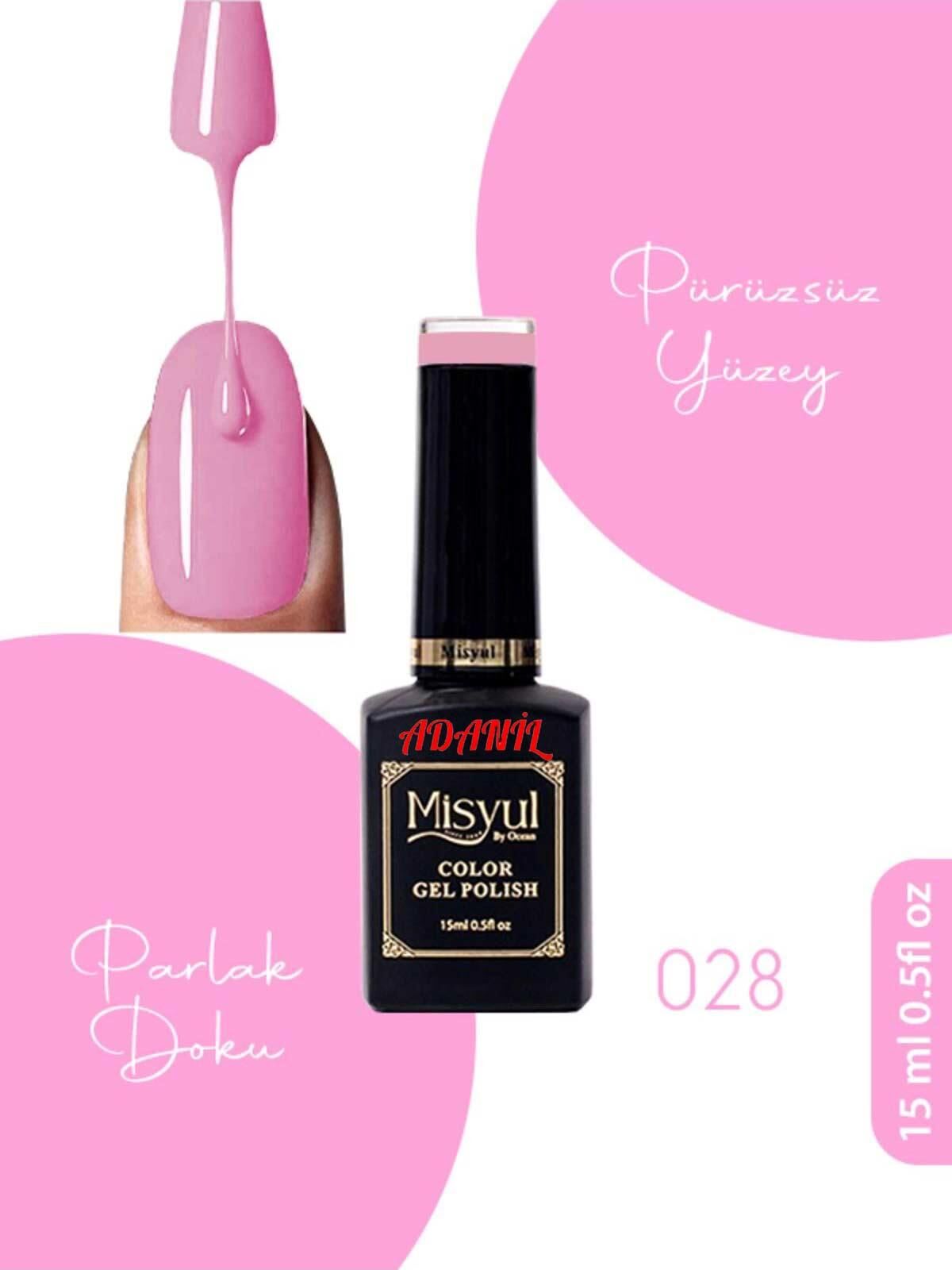 Adanil 15 ml Misyul Profesyonel Toz Pembe Kalıcı Oje Mis-028