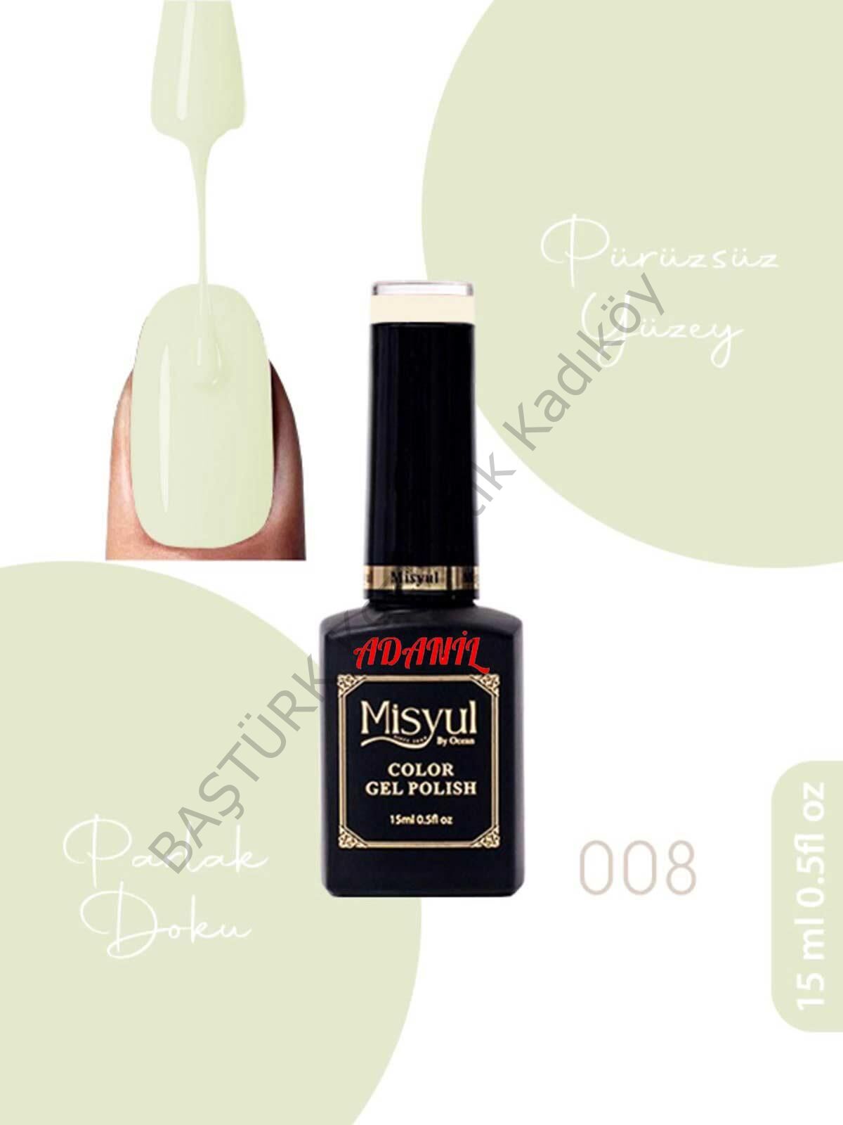 Adanil 15 ml Misyul Profesyonel Buzul Yeşili Kalıcı Oje Mis-008